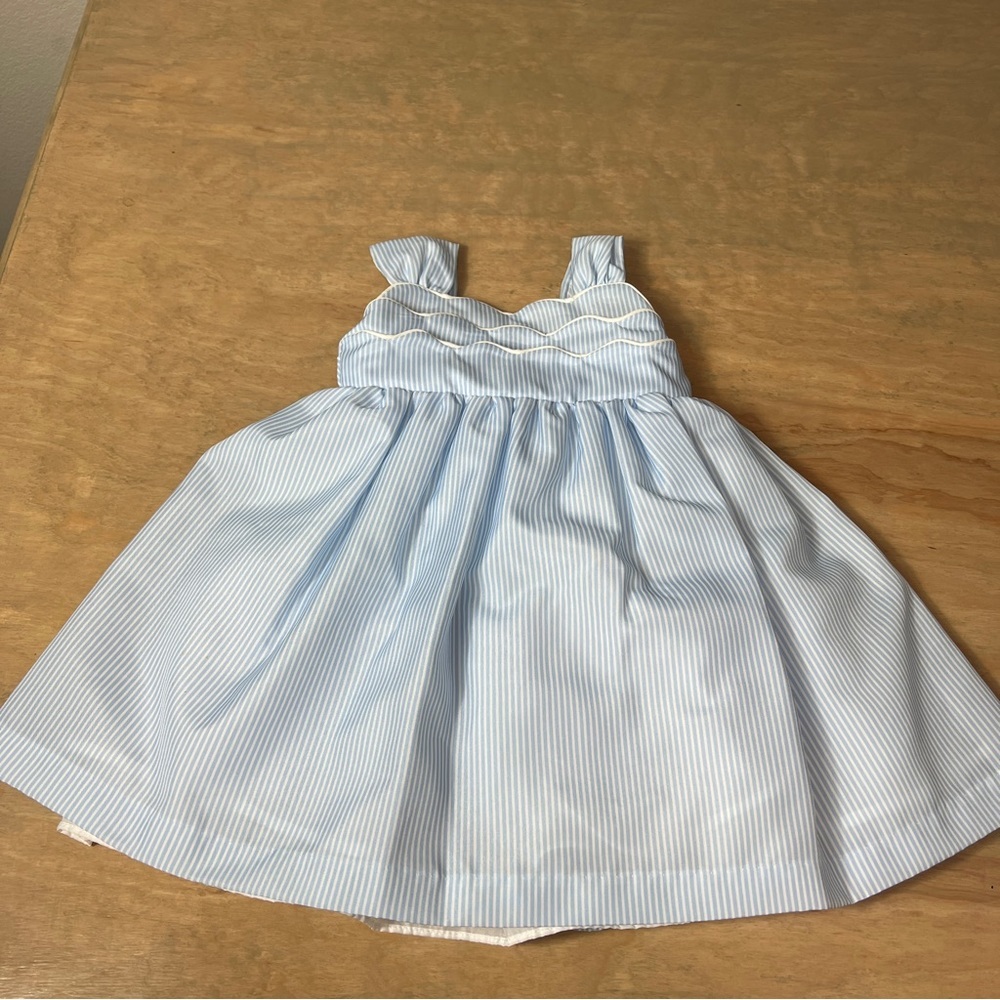 Cherokee Blue and White Striped Kids Dress